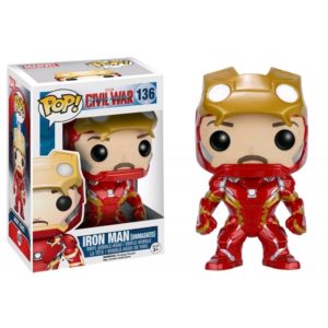 IRON MAN UNMASQUED FIGURINE - MARVEL CIVIL WAR - FUNKO – EXCLU - POP 136 – 849803072254 – kingdom-figurine.fr