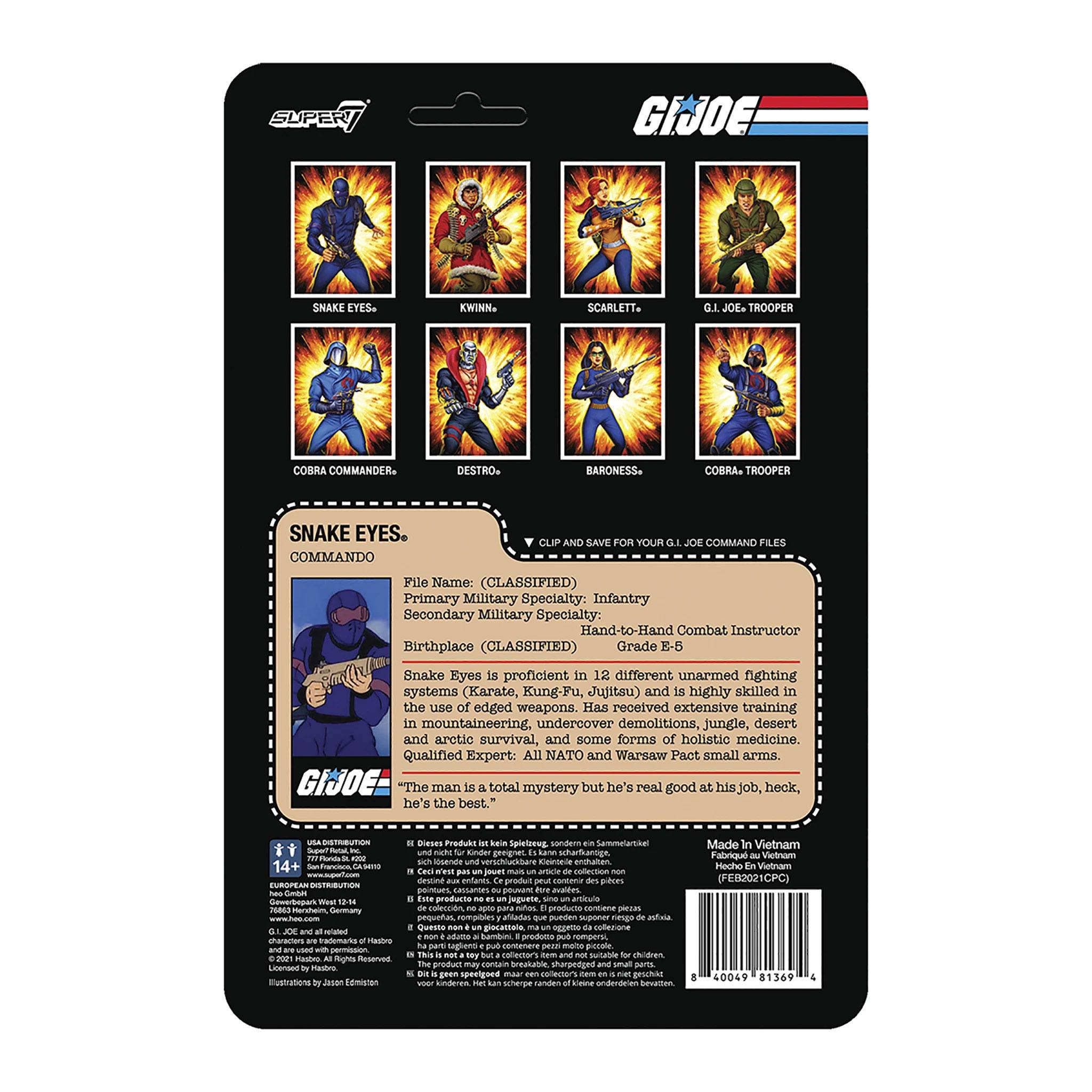 Snake Eyes Commando figurine G.I. Joe ReAction Super7 10 cm 840049813694 kingdom-figurine (3) Snake Eyes Commando figurine G.I. Joe ReAction Super7 10 cm 840049813694 kingdom-figurine (3)