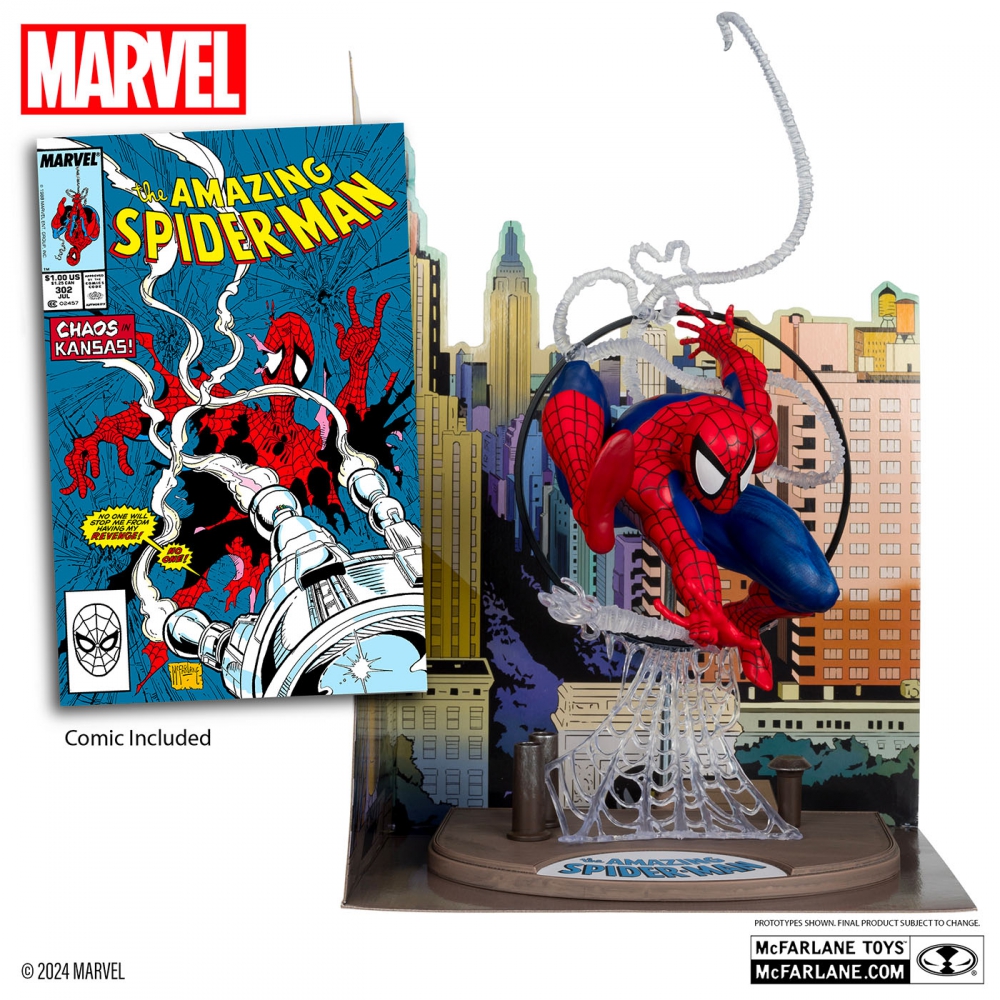 Projet de figurine Spider-Man par McFarlane Toys. Copyright McFarlane Toys et Marvel
