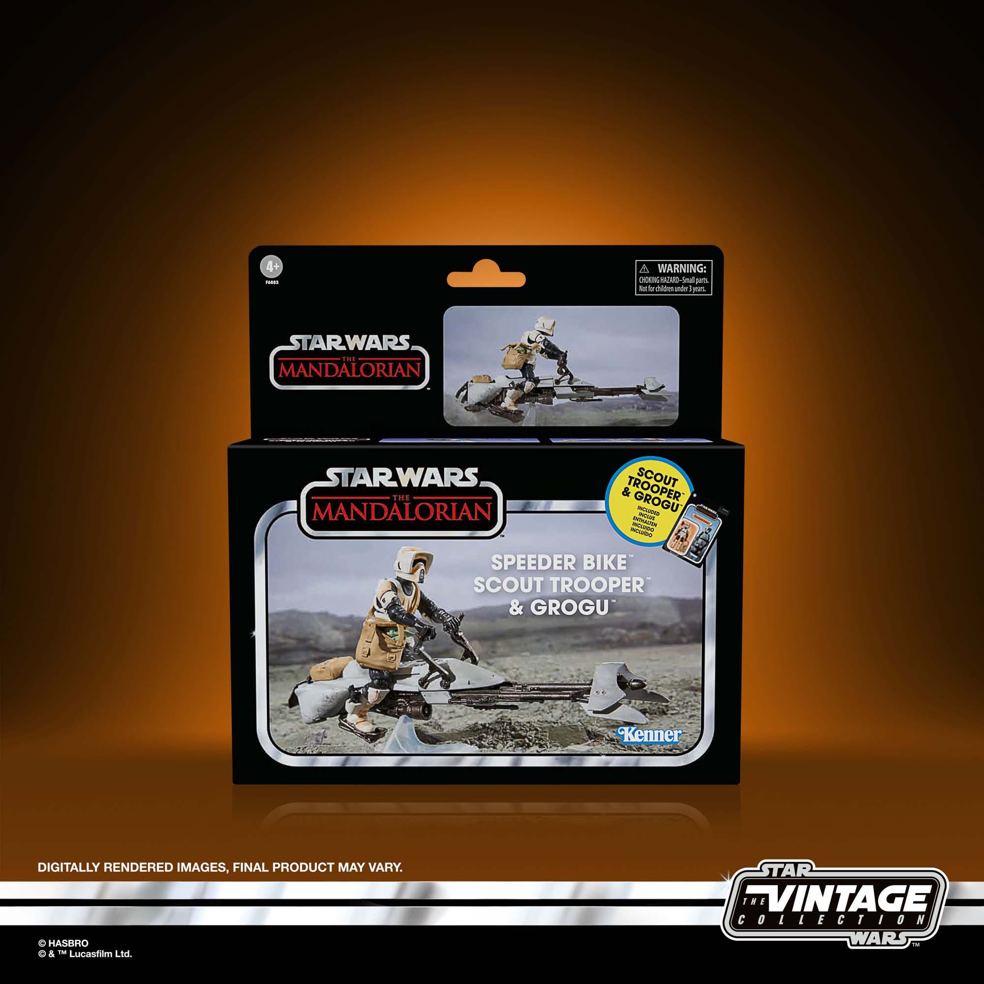 Speeder Bike with Scout Trooper & Grogu véhicule avec figurines Star Wars The Mandalorian Vintage Collection Hasbro 5010996126825 kingdom-figurine (1) Speeder Bike with Scout Trooper & Grogu véhicule avec figurines Star Wars The Mandalorian Vintage Collection Hasbro 5010996126825 kingdom-figurine (1)