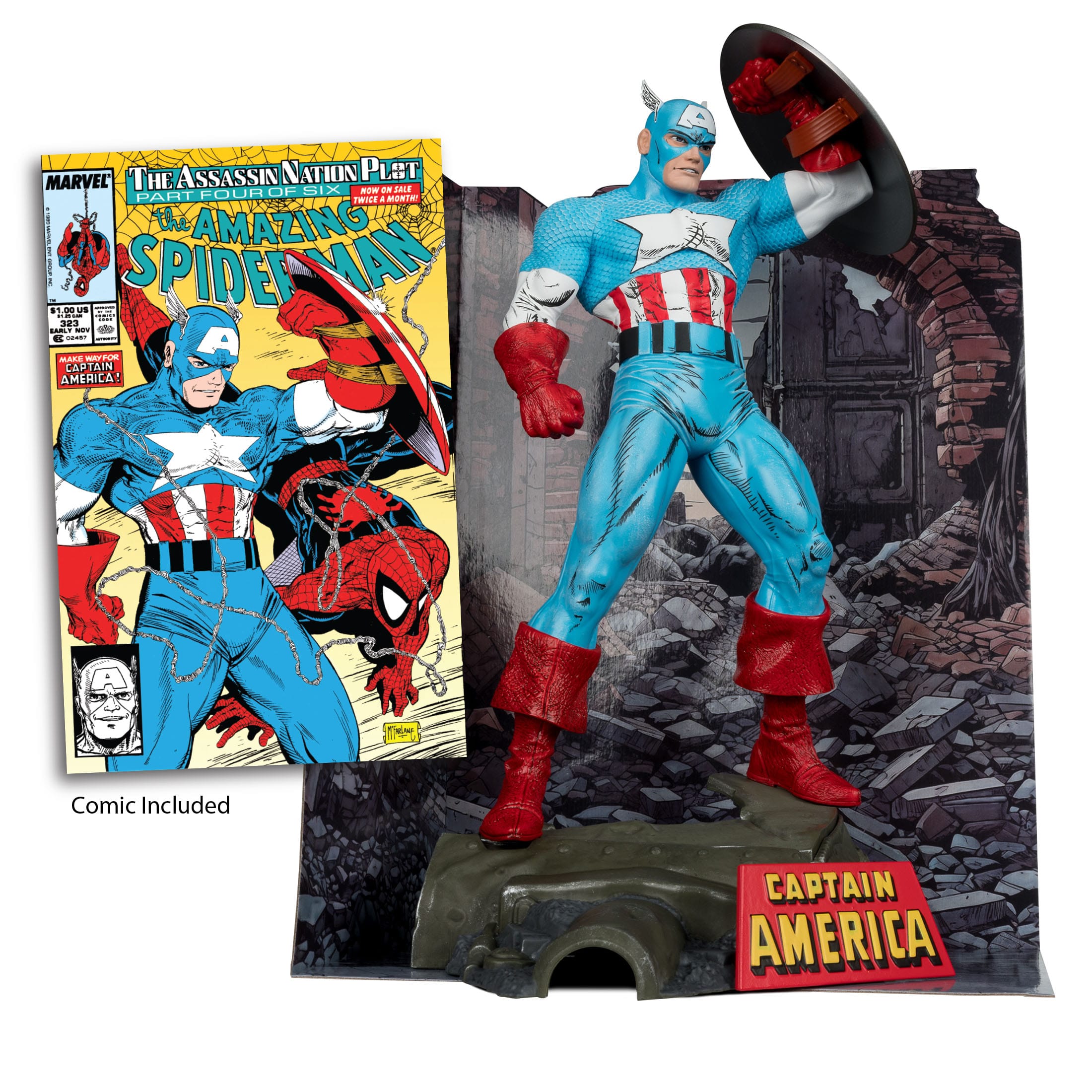 Captain America statuette PVC 1-6 The Amazing Spider-Man #323 Marvel Collection McFarlane Toys 28 cm 787926147728 kingdom-figurine (4) Captain America statuette PVC 1-6 The Amazing Spider-Man #323 Marvel Collection McFarlane Toys 28 cm 787926147728 kingdom-figurine (4)