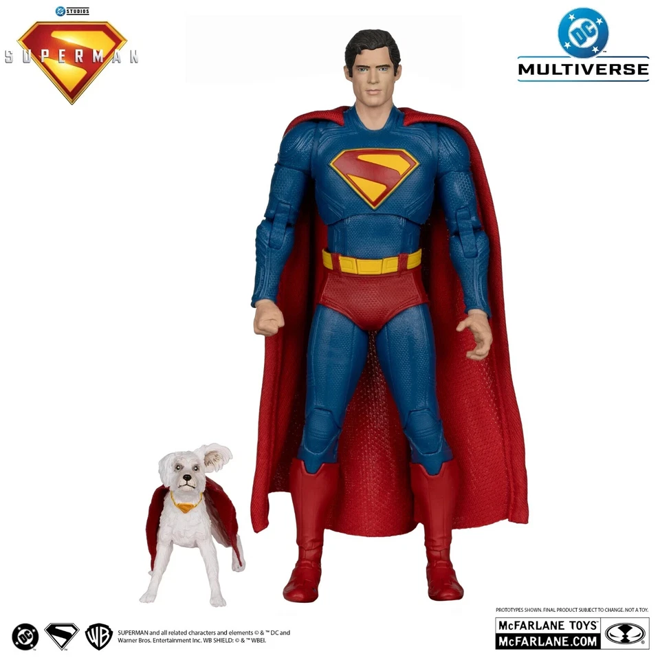 Figurine de Superman version 2025, avec son chien Krypto